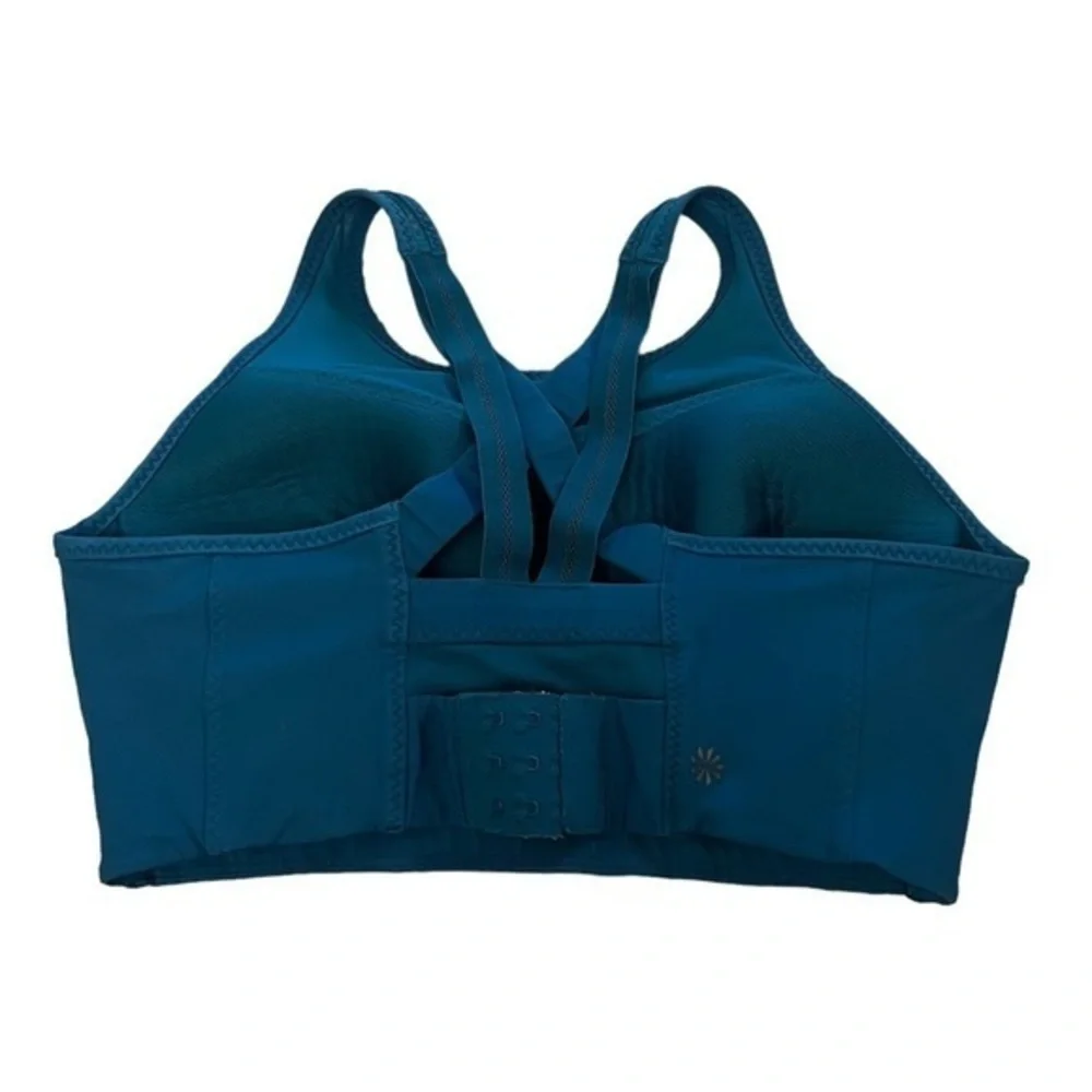 Athleta Padded Adjustable Double Crossed Straps Sports Bra, Deep Aqua, M